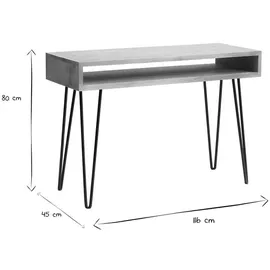 miliboo - Schreibtisch aus Mangoholz und Metall mit Ablagegestell VIBES