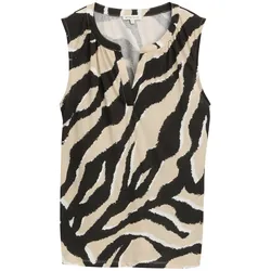 TOM TAILOR Damen Top mit Muster, braun, Animalprint, Gr. XL