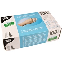 PAPSTAR 100 Handschuhe, Vinyl gepudert transparent Größe L