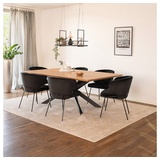 Home Deluxe Esstisch Eckig AVENCIA inkl. Sternfuß - Light Oak - 160 x 100 cm | Küchentisch, Esszimmer, Esszimmertisch