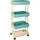 Relaxdays Servierwagen, Bambus & MDF, Küchenwagen mit 4 Etagen, Rollwagen, Küche & Bad, HBT: 88 x 40 x 30 cm, Natur/Mint