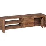 FineBuy Lowboard 140 x 40 cm Braun Massivholz