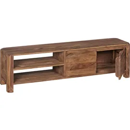 FineBuy Lowboard 140 x 40 cm Braun Massivholz