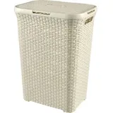 Curver Wäschebox Natural Style, aus Kunststoff, 44 x 27 x 61 cm, 40L, creme, - Curver