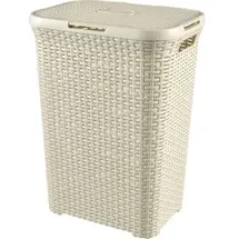 Curver Wäschebox Natural Style, aus Kunststoff, 44 x 27 x 61 cm, 40L, creme, - Curver