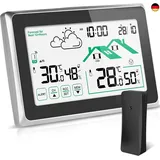 Wetterstation Funk mit Außensensor, Wettervorhersage/Thermometer/Funkwetterstati