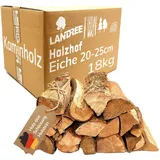 Landree Kaminholz Eiche 18 kg für Holzofen, Lagerfeuer, Feuerschale und Ofen, 20-25 cm Scheitlänge, kammergetrocknet, Holz, Brennholz, Wood vom Familien-Holzhof aus Schleswig Holstein