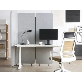 Beliani Büro-Raumteiler Standi 184 x 184 cm Hellgrau