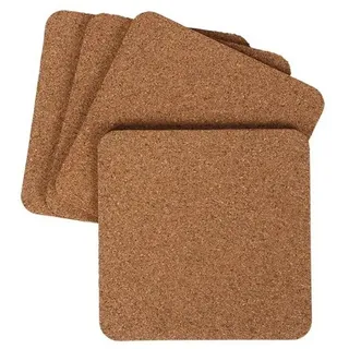 Buri Kork-Untersetzer 4 Stück Glasuntersetzer Tassenuntersetzer Bierdeckel eckig 11cm