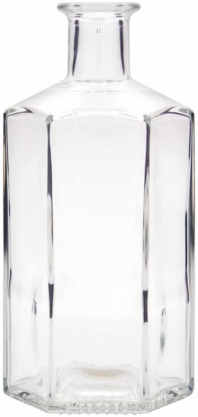 Glazen fles Apotheker 'Jimmy', 500 ml, zeshoekig, monding: kurk