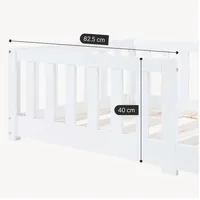 [en.casa] Kinderbett Tanna 80 x 160 cm Kiefer massiv weiß