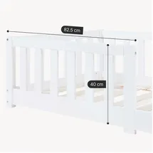 [en.casa] Kinderbett Tanna 80 x 160 cm Kiefer massiv weiß