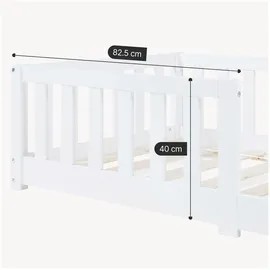 [en.casa] Kinderbett Tanna 80 x 160 cm Kiefer massiv weiß