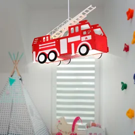 GLOBO RGB LED Kinder Feuerwehr Auto Hänge Pendel Decken Lampe Leuchte Farbwechsler Fernbedienung DIMMBAR Beleuchtung