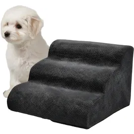 Relaxdays Hundetreppe, 3 Stufen, Schwarz