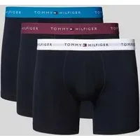 Boxershorts mit elastischem Label-Bund im 3er-Pack, Dunkelblau, M