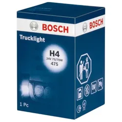 Glühlampe Halogen BOSCH H4 Trucklight 24V, 75/70W, 1 Stück