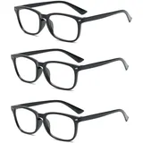 JingShu Lesebrille Computer Brillen Sehkorrektur-Lesebrille Scharnier Lesebrillen Sehhilfe Augenoptik Brille Lesehilfe für Damen Herren 2.0 Schwarz - 2.0 Dioptrien