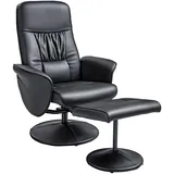 2-teiliges Sessel-set Sessel Mit Fußhocker Relaxsessel Mit Fußhocker, Höhenverstellbar, Neigbare Rückenlehne, Schwarz