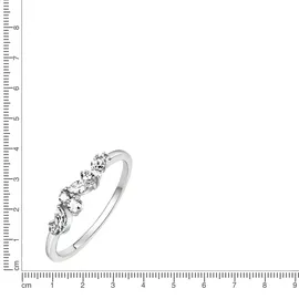 VIVANCE Fingerring VIVANCE "375 Weißgold Zirkonia weiß" Gr. 58, weiß, Fingerringe, Damen, 058 (18,5), Gold, Fingerring
