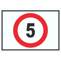Tempo 5 km/h Geschwindigkeitsbegrenzung Schild Symbol A0 (841x1189mm)