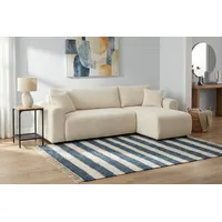 OTTO home Ecksofa JONAA L-Form, 241cm - OTTO. Verlässliche Qualität., Schlaffunktion(133/200), Bettkasten, Cord, Struktur, Unser Tiefpreis beige
