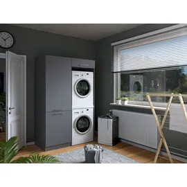 laundreezy Mehrzweckschrank-Set 128 x 238 x 68 cm Grau