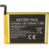 AccuCell Akku passend für BQ Aquaris X, BQ 3100 Akku Li-Polymer, 3,8V, 3100mAh Abmessungen 70,7 x 61,6 x 4,0mm beachten