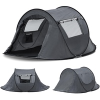 TUKAILAI Pop Up Zelt 2-3 Menschen Camping Zelt Wasserdichtes automatisches Zelt 4-Saison Pop-Up Zelt für Camping Wandern Reisen Strand 245x145x100cm(Grau)