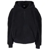 URBAN CLASSICS Zip-Kapuzenpullover in black | Gr.: L