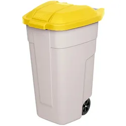 BRB Wertstoffsammler, Inhalt 100 Liter, Korpus beige, Deckel gelb