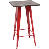 Mendler Stehtisch HWC-A73 inkl. Holz-Tischplatte, Bistrotisch Bartisch, Metall Industriedesign 107x60x60cm ~ rot