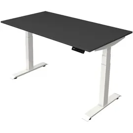 Kerkmann Move 4 elektrisch höhenverstellbarer Schreibtisch anthrazit rechteckig, T-Fuß-Gestell weiß 140,0 x 80,0 cm