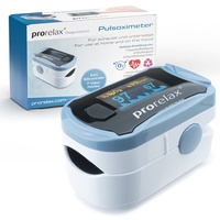 prorelax Pulsoximeter | Zur Selbstkontrolle von Herz-Frequenz, Puls-Frequenz und arterieller Sauerstoffsättigung | Einfache Messung am Finger | LED-Display mit großen Ziffern