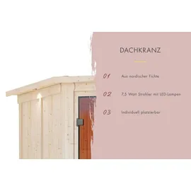 Karibu Sandra inkl. 9 kW Ofen + ext. Steuerung + Dachkranz