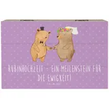 Mr. & Mrs. Panda Dekokiste 19 x 12 cm 40. Hochzeitstag Rubinhochzeit - Lavendeltraum - Geschenk, (1 St), Hochwertiges Holzfaser lila