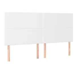 vidaXL Boxspringbett mit Matratze & LED Weiß 160x200 cm Kunstleder