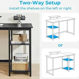 luxuskollektion Schreibtisch 120cm Schwarz Monitorständer Home Office