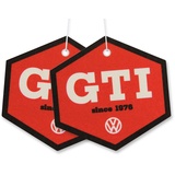 BRISA VW Collection - Volkswagen Luft-Erfrischer-Duft-Spender im GTI Motiv 2ER-SET (GTI The Legend/Kokos/Rot & Schwarz)