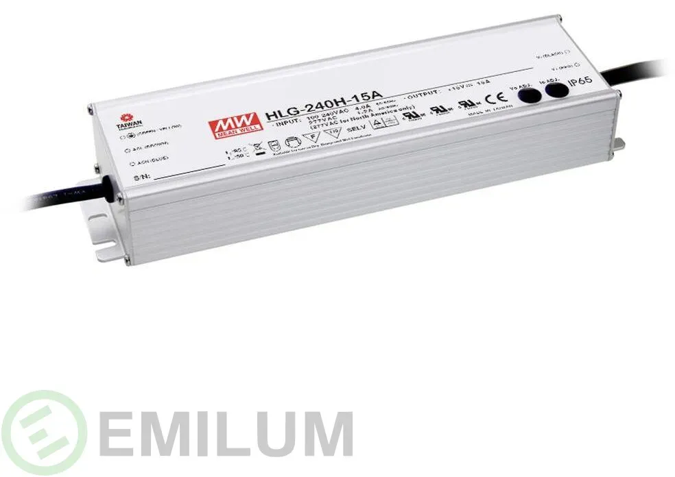 Emilum HLG-240H-24A LED-Treiber, LED-Trafo Konstantspannung, Konstantstrom 240 W 10 A 24 V/DC PFC-Schaltkreis, Überlastschutz