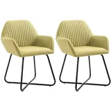 vidaXL Esszimmerstuhl Polyester grün 2er Set