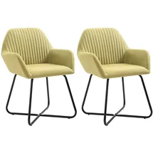 vidaXL Esszimmerstuhl Polyester grün 2er Set