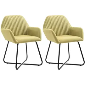 vidaXL Esszimmerstuhl Polyester grün 2er Set