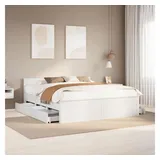 vidaXL Massivholzbett 200 x 200 cm Weiß