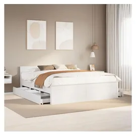 vidaXL Massivholzbett 200 x 200 cm Weiß