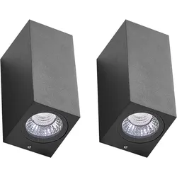 LED Außenwandleuchte 2er Set ANDREWS Schwarz