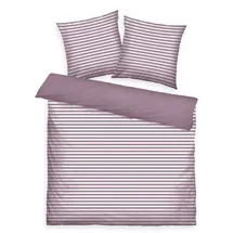 Tom Tailor MEDIUM STRIPES Lila 200 x 220 cm + 2 x 80 x 80 cm