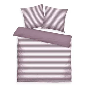Tom Tailor MEDIUM STRIPES Lila 200 x 220 cm + 2 x 80 x 80 cm