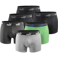 Puma Boxershorts 6er Pack grau/green XL