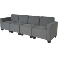 Mendler Modular 4-Sitzer Sofa Couch Lyon, Stoff/Textil ~ grau